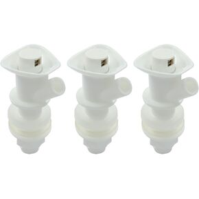 3 Pack Push Button Cooler Spigot - Plastic Water Cooler Faucet Compatible with Rubbermaid Gott Cooler Valve - Replacement Dispenser Tap Cooler Faucet with Seal Rings