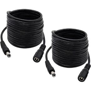 Fancasee 2-Pack 10ft DC Power Extension Cable 5.5mm x 2.5mm Extension Cord Male to Female Plug Adapter Power Supply Cord for Security Camera CCTV Surveillance IP Camera LED Strip DVR Router