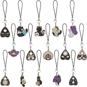 BENECREAT 15 Styles Phone Charms Pendants, Alloy Enamel Cat Charms Straps, Cat Keychain Charm for Cell Phone, Keychain, Backpack