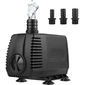 800GPH Ultra Quiet Submersible Water Pump - High Lift 10ft. Fountain Pump for Fish Tank, Pond, Aquarium, and Hydroponics with 3 Nozzles 45W Energy Efficient Versatile for Aquatic Environments
