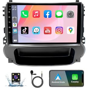 Android 13.0 Double Din Car Stereo for Chevy Malibu 2011-2015, 9 Inch HD Touch Screen Car Audio Multimedia Receiver with CarPlay, Android Auto, GPS, Bluetooth, Backup Camera (2G+32G)