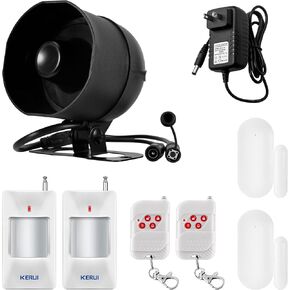 KERUI WiFi Home Security Alarm System 7-Piece kit Door Alarm DIY Siren Door/Window Sensors,Motion Sensors, Remote Controls Burglar Alarm for House Apartment Office,Compatible with Alexa Google Home