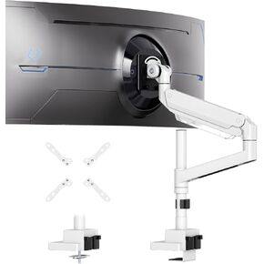 24-57 inch Heavy Duty Monitor Arm, up to 59.4 lbs, Single Monitor Mount for Ultrawide Monitor and TV, Premium Aluminum Single Monitor Stand, VESA 75x75-200x200 mm, White