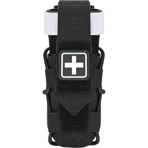 Tourniquet Pouch with Molle Clip,SABADO Tourniquet Holder Removeable Flap Cover,TQ Pouch for Duty Belt and Tactical Vest