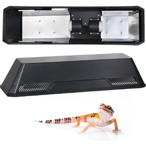 Dual Reptile Light Fixture Reptile Heat Lamp Fixture with Separate Switches Fit,150W Max - E26 Socket for Heat & UVB Lamps, Heat Bulb for Reptile Glass Terrariums