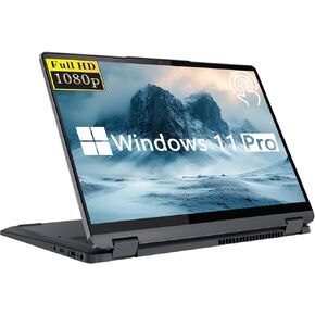 Lenovo IdeaPad Flex 5i 14" FHD Touchscreen Laptop, 2-in-1 Convertible Business Laptop, Intel Core i3-1215U, 8GB RAM, 512GB SSD, Intel UHD Graphics, Long Battery Life, Windows 11 Pro - Storm Grey