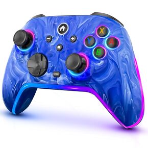 Wireless Switch Controllers for Nitendo Switch/OLED/Lite, 1200mAh Switch Pro Controller with 10 Color Light Modes, Rechargeable Switch Turbo Control with Vibration, 6-Axis Gyro, Turbo, Wake Up