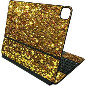 MightySkins Carbon Fiber Skin Compatible with Apple Magic Keyboard for iPad Pro 12.9" (3rd-6th Generation) - Black Diamond Plate | Protective, Durable Textured Carbon Fiber Finish | Made in The USA