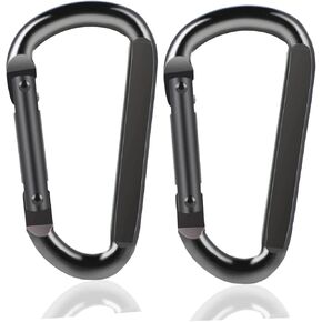 DELSWIN Heavy Duty Black Carabiner Clip - 900lbs, 3" Carabiners D Shaped Spring Hooks