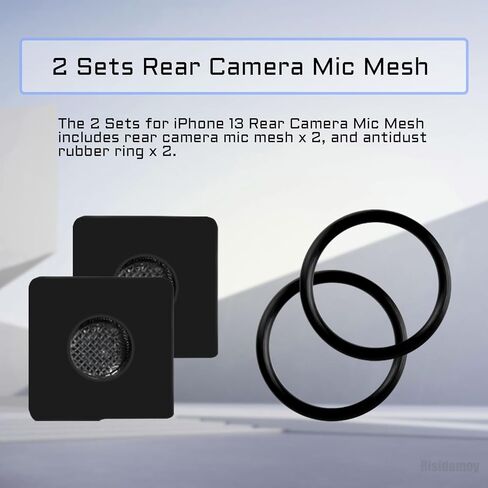 2 Sets for iPhone 13 Black Rear Camera Microphone Mesh Replacement for iPhone13 Antidust Rack Dustproof Rubber Ring with Fix Tool Screwdrivers for A2631 A2633 A2634 A2635 A2482 in Saudi Arabia