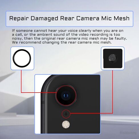 2 Sets for iPhone 13 Black Rear Camera Microphone Mesh Replacement for iPhone13 Antidust Rack Dustproof Rubber Ring with Fix Tool Screwdrivers for A2631 A2633 A2634 A2635 A2482 in Saudi Arabia