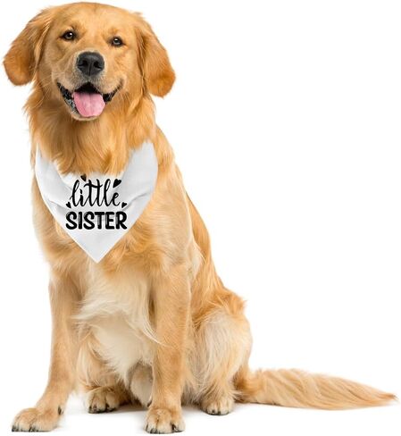Little Sister Dog Bandana, Pet Dog Gender Revealing Triangle Scarf, Dog Bandana for Small Medium Large Dog, Pink Dog Bandana, Gift for Dog Lover, Funny Cute Dog Bandana (A67) in Kuwait