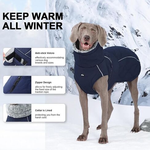 PINA Dog Winter Coat, Dog Winter Jacket with Faux Fur Hood, Warm Dog Coat with Three-Proof Fabric, Gourd Print Dog Winter Vest for Large Dog, Green, 4XL in Saudi Arabia
