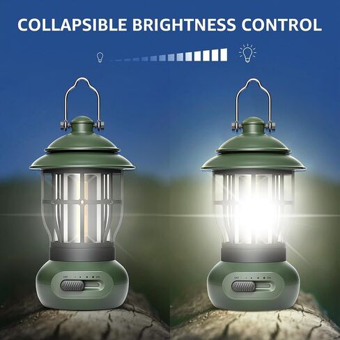 Camping Lamp, COB Lantern for Power Outage, Lantern for Emergency Supplies, Suitable for Indoor and Outdoor, Camping Site, Outdoor Portable Lantern, Black in Saudi Arabia