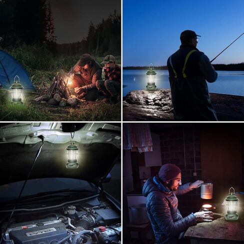 Camping Lamp, COB Lantern for Power Outage, Lantern for Emergency Supplies, Suitable for Indoor and Outdoor, Camping Site, Outdoor Portable Lantern, Black in Saudi Arabia