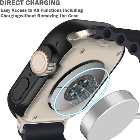 3 Pack for Apple Watch Ultra 2/Ultra 49mm Screen Protector Case, Protective Face Cover Hard PC Bumper Built-in Tempered Glass Film Ultra-Thin Guard for iWatch Ultra/Ultra 2 49mm Accessories in Saudi Arabia