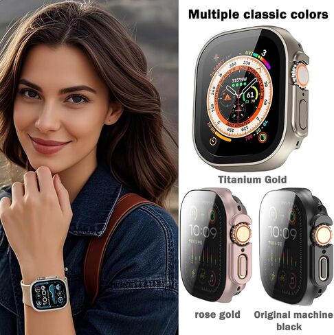 3 Pack for Apple Watch Ultra 2/Ultra 49mm Screen Protector Case, Protective Face Cover Hard PC Bumper Built-in Tempered Glass Film Ultra-Thin Guard for iWatch Ultra/Ultra 2 49mm Accessories in Saudi Arabia
