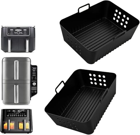Air Fryer Silicone Liners for Ninja SF301 SF303CO Speedi for Ninja AG301 AF141 AF181, Liners for COSORI 6-Qt Instant Vortex,TOWER, Tefal Air fryer 2PCS Air Fryer Silicone Pot for Ninja ON400UKCP in Saudi Arabia