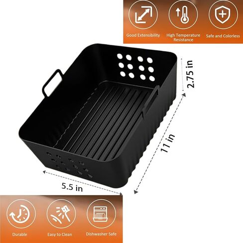 Air Fryer Silicone Liners for Ninja SF301 SF303CO Speedi for Ninja AG301 AF141 AF181, Liners for COSORI 6-Qt Instant Vortex,TOWER, Tefal Air fryer 2PCS Air Fryer Silicone Pot for Ninja ON400UKCP in Saudi Arabia