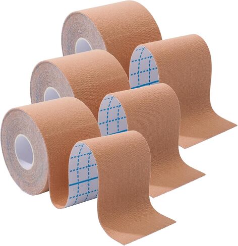 3 Rolls Kinesiology Tape,49.2ft Hypoallergenic Waterproof Kinetic Tape,Athletic Elastic Kneepad Muscle Pain Relief Knee Taping,Running Tennis Football Sports Activities Tapes, Muscle Tape Roll in Saudi Arabia