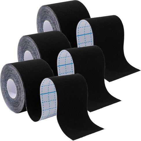 3 Rolls Kinesiology Tape,49.2ft Hypoallergenic Waterproof Kinetic Tape,Athletic Elastic Kneepad Muscle Pain Relief Knee Taping,Running Tennis Football Sports Activities Tapes, Muscle Tape Roll in Saudi Arabia