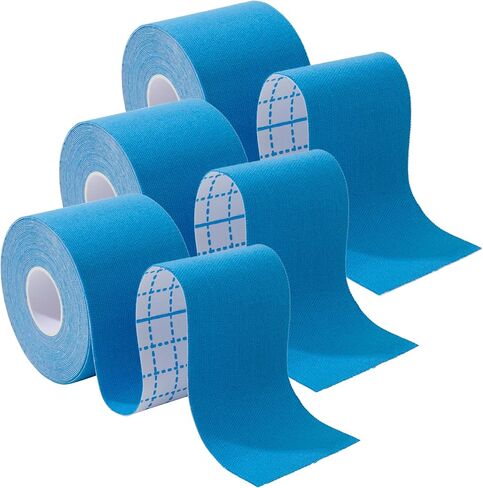 3 Rolls Kinesiology Tape,49.2ft Hypoallergenic Waterproof Kinetic Tape,Athletic Elastic Kneepad Muscle Pain Relief Knee Taping,Running Tennis Football Sports Activities Tapes, Muscle Tape Roll in Saudi Arabia