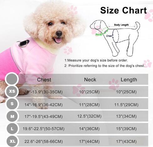 Vecomfy 2 Layers Fleece Dog Sweater with Strong Harness Built in 2 D-Rings Puppy Coat for Small Dogs,Warm Dog Jacket for Winter Cold Weather,Pink S in Kuwait