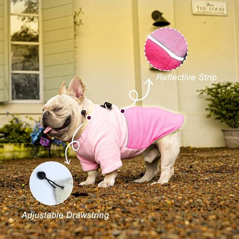 Vecomfy 2 Layers Fleece Dog Sweater with Strong Harness Built in 2 D-Rings Puppy Coat for Small Dogs,Warm Dog Jacket for Winter Cold Weather,Pink S in Kuwait