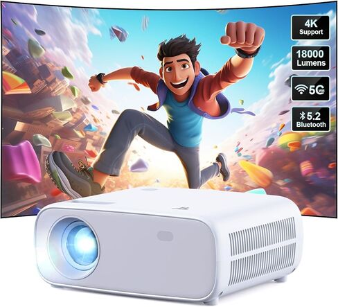 جهاز عرض صغير مزود بتقنية WiFi وBluetooth وجهاز عرض أفلام خارجي بدقة 1080 بكسل وشاشة مقاس 200 بوصة in Kuwait