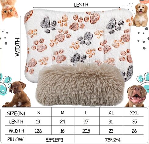 Dog Crate Bed with Calming Dog Pillow for Medium & Large Sized Dog, Fluffy Kennel Mat Machine Washable Dog Crate Furniture for Indoor 27x20inches in Saudi Arabia
