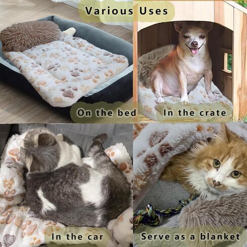 Dog Crate Bed with Calming Dog Pillow for Medium & Large Sized Dog, Fluffy Kennel Mat Machine Washable Dog Crate Furniture for Indoor 27x20inches in Saudi Arabia