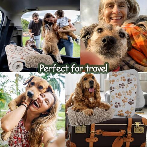 Dog Crate Bed with Calming Dog Pillow for Medium & Large Sized Dog, Fluffy Kennel Mat Machine Washable Dog Crate Furniture for Indoor 27x20inches in Saudi Arabia