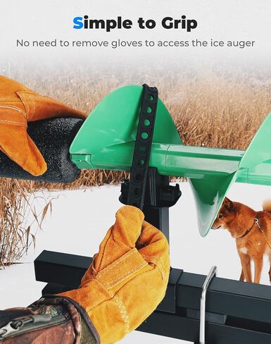 KEMIMOTO UTV ATV Ice Argue Rack Tool Rack, Universal U-Bolt Fit 0.79in-1.77in Square Tube Bow Carrier Fishing Auger Mount Shovel Axe Holder Compatible with ATV UTV w/ Square Bar, Rubber Straps in Saudi Arabia