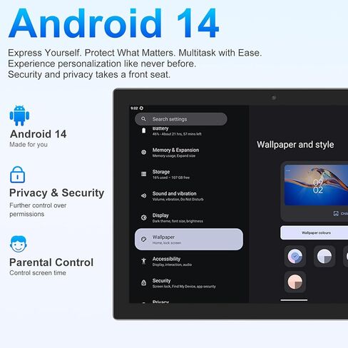 Tablet 10 Inch Tablet, Android 14 Tablets 8GB RAM 64GB ROM 1024GB Expand Tableta 2MP+ 8MP Camera WiFi Tablet Computer 10.1 IN Tablet IPS 10" HD Display 6000mAh Long Battery Life Tabletas (Pink) in Kuwait