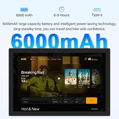 Tablet 10 Inch Tablet, Android 14 Tablets 8GB RAM 64GB ROM 1024GB Expand Tableta 2MP+ 8MP Camera WiFi Tablet Computer 10.1 IN Tablet IPS 10" HD Display 6000mAh Long Battery Life Tabletas (Pink) in Kuwait