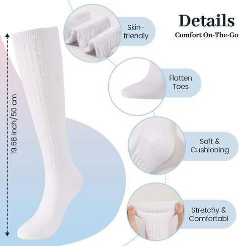 Pleneal 3 Pairs Slouch Socks For Women Long Winter Thigh High Boot Scrunch Socks, Cable Knit Crew Knee High Boot Socks in Saudi Arabia