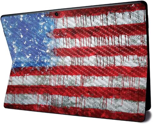 MightySkins Carbon Fiber Skin for Microsoft Surface Pro X - American Flag | Textured Carbon Fiber Finish | Easy to Apply, Remove, and Change Styles | Made in The USA in Saudi Arabia
