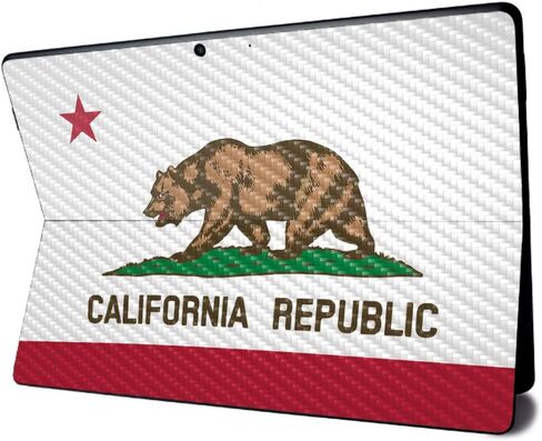 MightySkins Carbon Fiber Skin for Microsoft Surface Pro X - American Flag | Textured Carbon Fiber Finish | Easy to Apply, Remove, and Change Styles | Made in The USA in Saudi Arabia