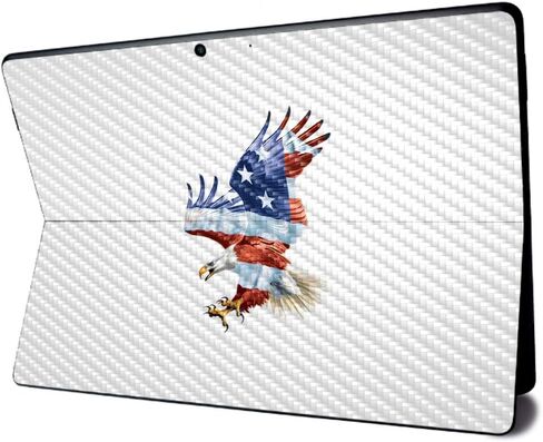 MightySkins Carbon Fiber Skin for Microsoft Surface Pro X - American Flag | Textured Carbon Fiber Finish | Easy to Apply, Remove, and Change Styles | Made in The USA in Saudi Arabia