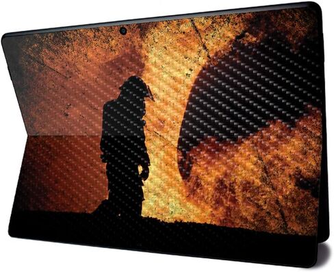 MightySkins Carbon Fiber Skin for Microsoft Surface Pro X - American Flag | Textured Carbon Fiber Finish | Easy to Apply, Remove, and Change Styles | Made in The USA in Saudi Arabia