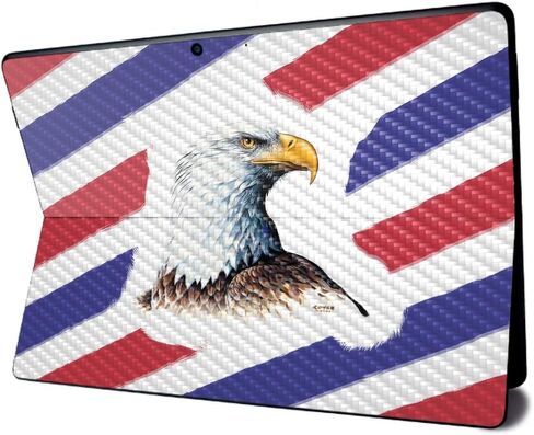 MightySkins Carbon Fiber Skin for Microsoft Surface Pro X - American Flag | Textured Carbon Fiber Finish | Easy to Apply, Remove, and Change Styles | Made in The USA in Saudi Arabia