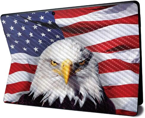 MightySkins Carbon Fiber Skin for Microsoft Surface Pro X - American Flag | Textured Carbon Fiber Finish | Easy to Apply, Remove, and Change Styles | Made in The USA in Saudi Arabia