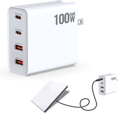 شاحن سريع PD100W USB C لـ Starlink Mini - 4 منافذ USB + Type C 100W 30W Wall Charger Hub in Kuwait