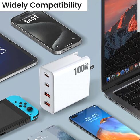 شاحن سريع PD100W USB C لـ Starlink Mini - 4 منافذ USB + Type C 100W 30W Wall Charger Hub in Kuwait