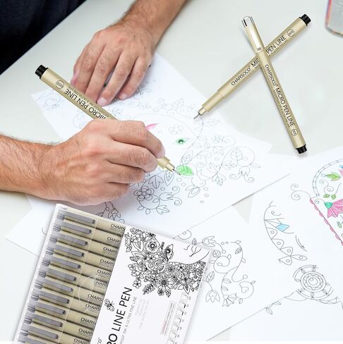 01 Micro Pen, 12 Colors Fine Point Pen, 0.25mm Fineliner Ink Pens for Artist Illustration, Waterproof Archival Ink, Sketching, Anime, Manga, Technical Drawing and Scrapbooking in Saudi Arabia
