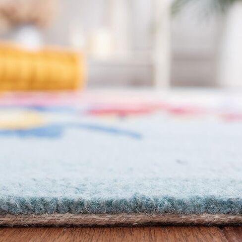 SAFAVIEH Chelsea Collection Area Rug - 3' x 5' Oval, Ivory & Rose, Handmade French Country Floral Wool, Ideal for High Traffic Areas in Living Room, Bedroom (HK219A) in Kuwait