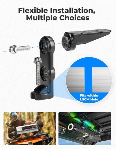 KEMIMOTO Midnight Soundbar Bracket for ATV UTV Golf Cart Marine Boat, Aluminum Alloy Speaker Mount Fit Roof in Saudi Arabia