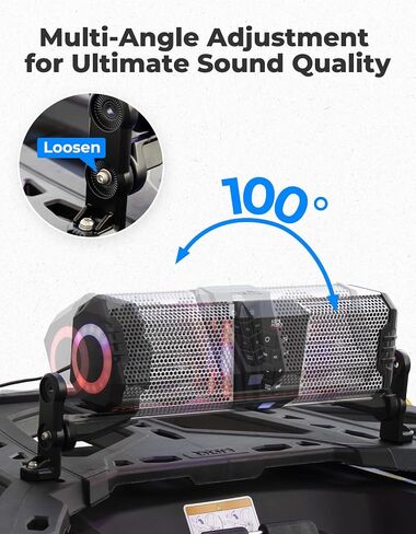 KEMIMOTO Midnight Soundbar Bracket for ATV UTV Golf Cart Marine Boat, Aluminum Alloy Speaker Mount Fit Roof in Saudi Arabia