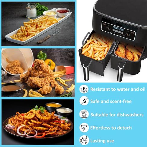 Silicone Air Fryer Liners 2 Pack, Reusable Liners Compatible for all Ninja Foodis DZ201, DZ401, DZ550, COSORI, Chefman, Instant Air Fryer, and 6-in-1 8-10QT Air Fryer Baskets in Saudi Arabia