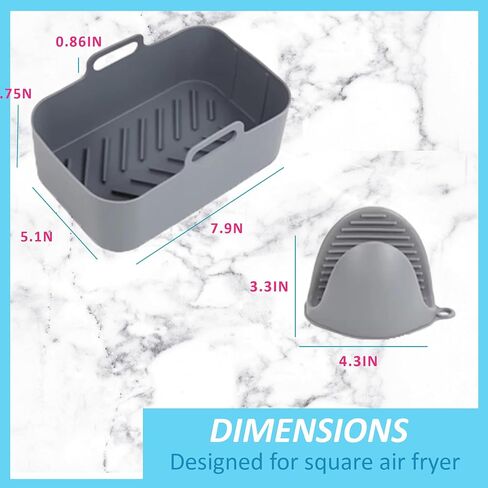 Silicone Air Fryer Liners 2 Pack, Reusable Liners Compatible for all Ninja Foodis DZ201, DZ401, DZ550, COSORI, Chefman, Instant Air Fryer, and 6-in-1 8-10QT Air Fryer Baskets in Saudi Arabia